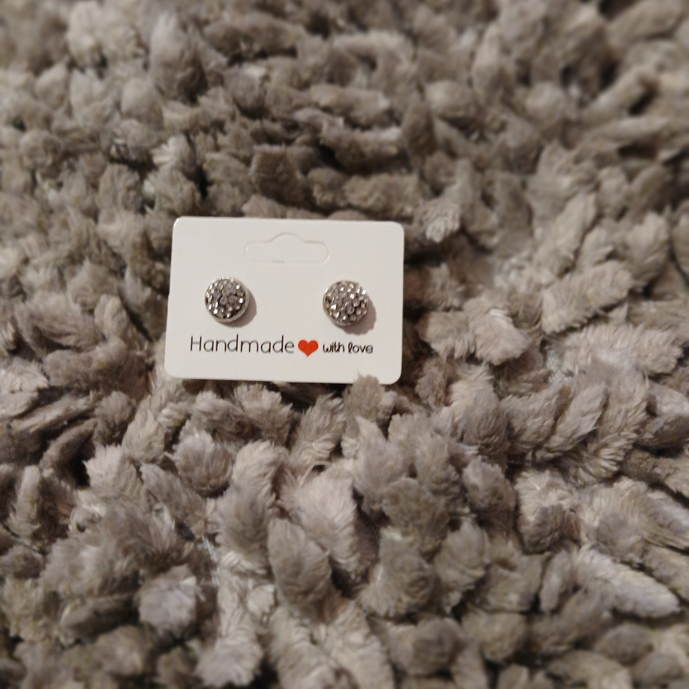 Silver Tone Stud Earrings